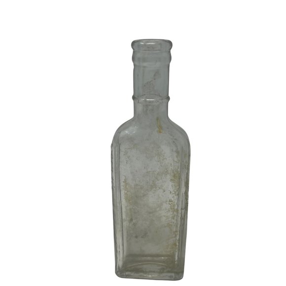 Accents Vintage Sauers Extracts Embossed Clear Glass Medicine Extract